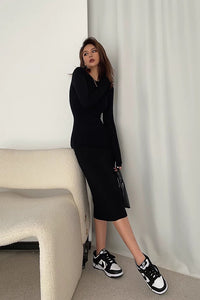 Women's Sexy Crew Neck Long Sleeve Bodycon Dress