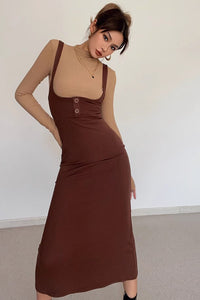 Women's Buckle Detail Halter Dress