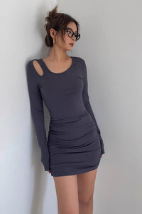 Women's Sexy Ribbed Long Sleeve Bodycon Dress