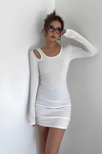 Women's Sexy Ribbed Long Sleeve Bodycon Dress