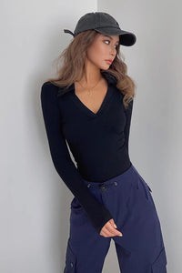 Women's Wrap V-Neck Sweaters Fashion Knit Outwear