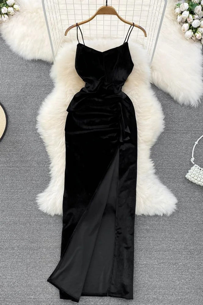 strapless open back dress Mermaid Scoop Neck Navy Long Prom Dresses With Beading