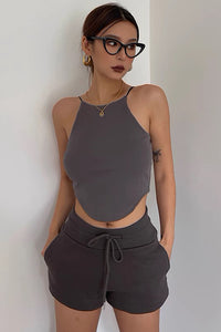 Sexy Curved Thin Suspender Vest Top