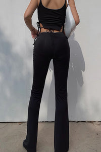 Light Thin Strappy Pants High Waist Elastic Casual Pants