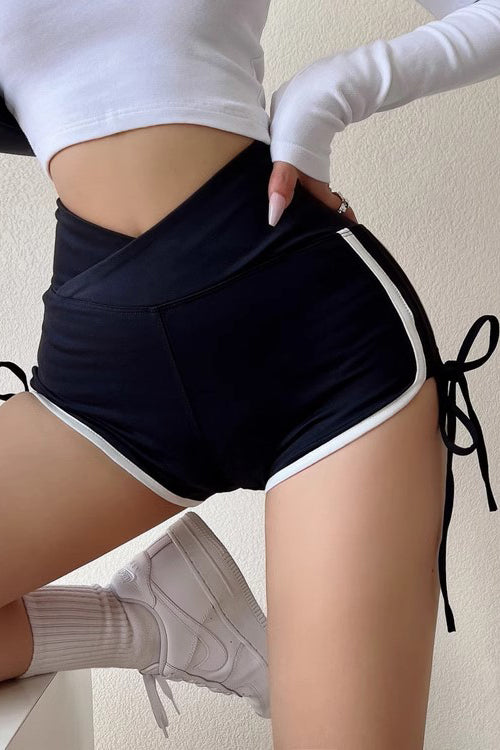 Sexy Drawstring Sports High Waist Wrap Hip Shorts