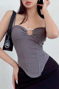 Sexy Tight Fishbone Corset Hollowed Out Camisole Top