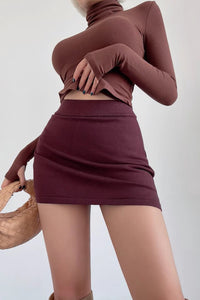 Half Length Skirt High Waisted Tight Fitting Hip Wrapped Short Skirt