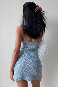 Fashion Print V-Neck Off Shoulder Dress
