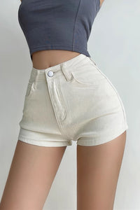 Fashion High Waist Wrap Hip Denim Shorts