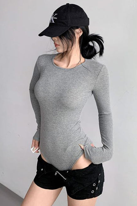 Women Fashion Long Sleeve Tight Bodysuit