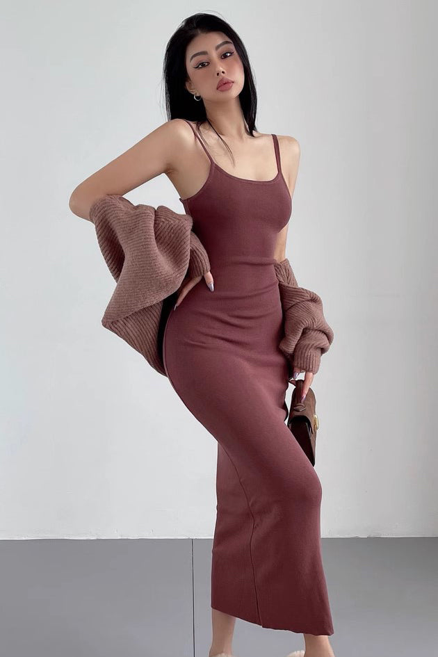 Sexy Knitted Slim Fit Wrap Hip Elastic Dress