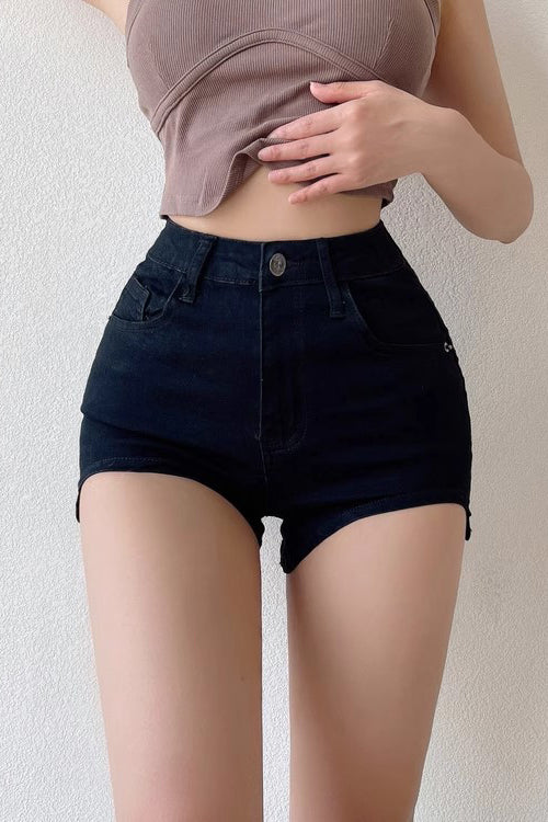Sexy Curved Wrap Hip Denim Shorts