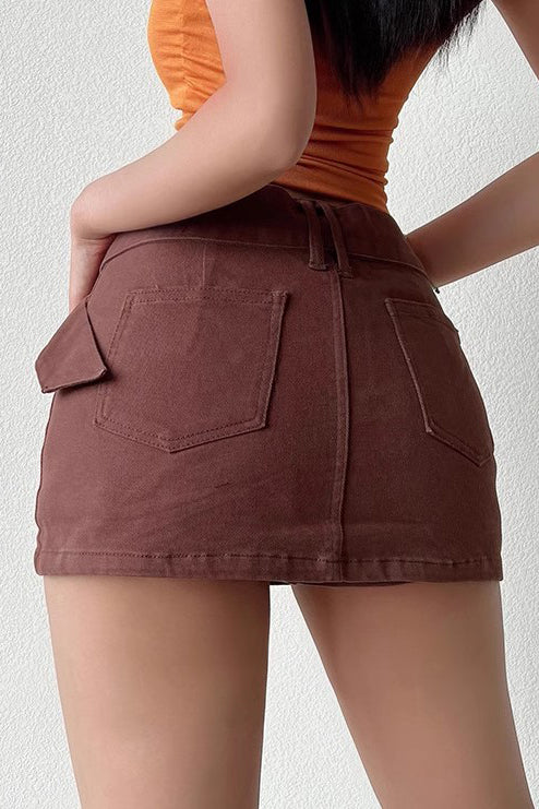 Sexy Wide Belt Wrap Buttocks Super Shorts Skirt
