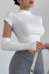 Fashion Round Neck Tight Top with Long Sleeve