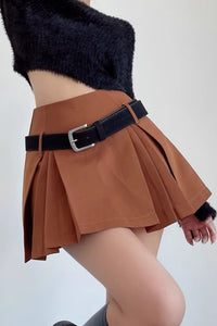 Pleated Skirt High Waisted Short Skirt
