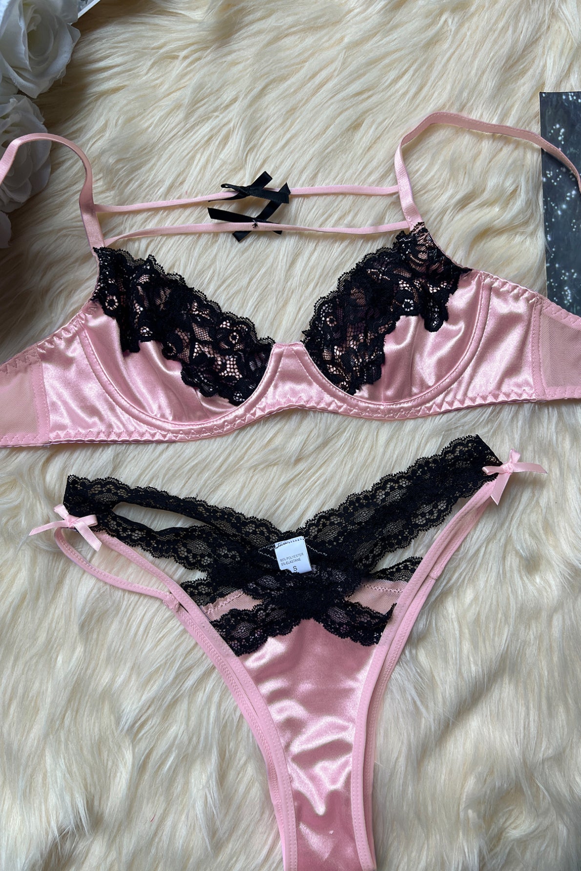 Sexy Women Lace Hollow Underwear Lingerie Set