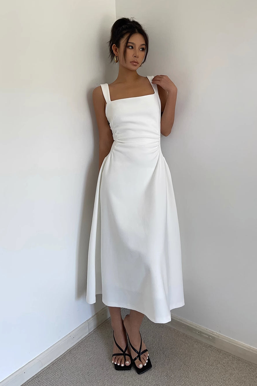 Zip Up Back Solid Halter Dress TOP SHOW Zip Up Back Solid Halter Dress TOP SHOW
