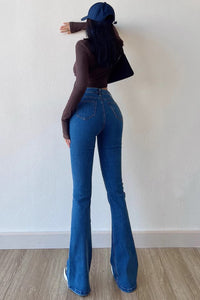 High Waisted Slim Fitting Pants Jeans