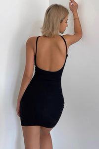 Sexy Backless Halter Lace Up Hip Wrap Dress