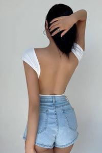 Sexy Square Neck Tight Backless Jumpsuit