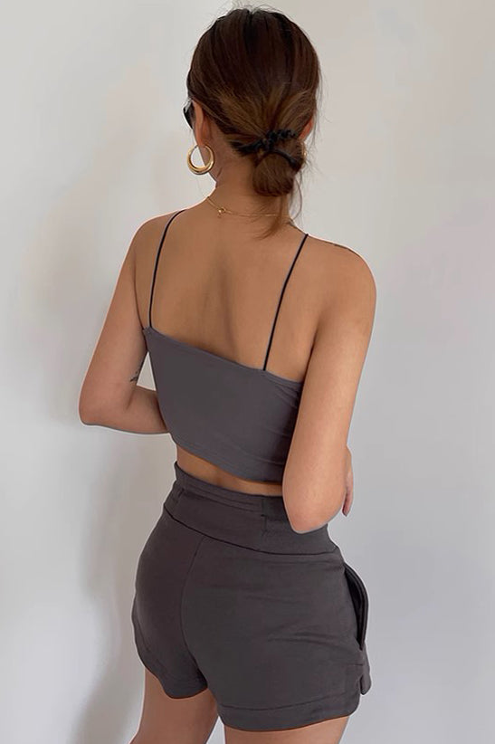 Sexy Curved Thin Suspender Vest Top