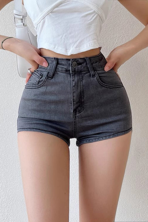 Sexy Curved Wrap Hip Denim Shorts