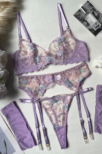 Sexy Women Lace Embroidery Underwear Lingerie Set