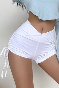 Side Drawstring High Waisted Sports Casual Shorts