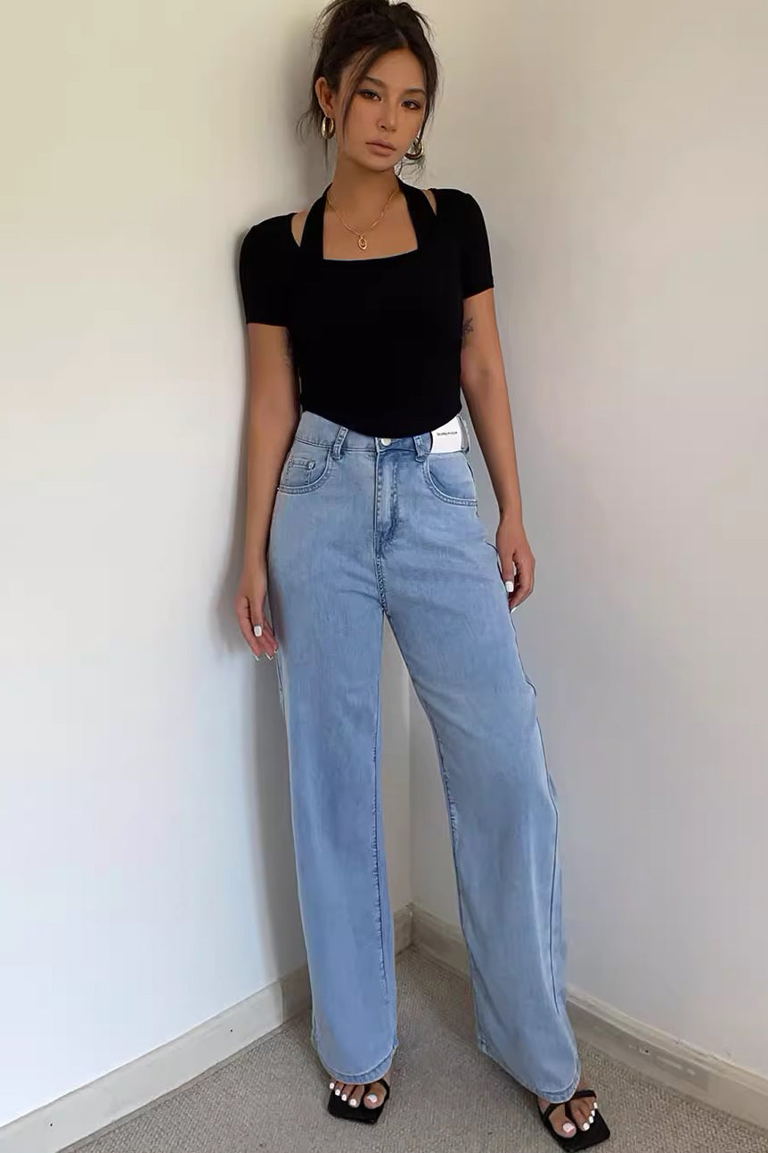 Classic High Waisted Jeans Pants
