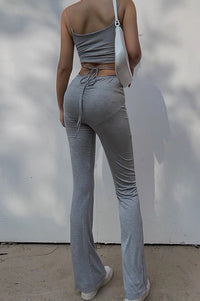 Light Thin Strappy Pants High Waist Elastic Casual Pants