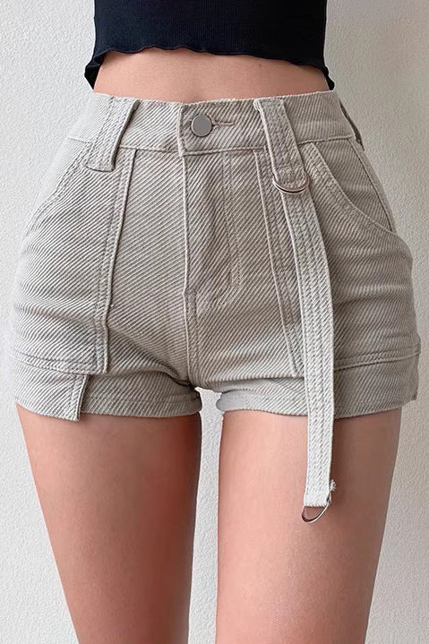 Casual High Waisted Buttocks Up Denim Shorts