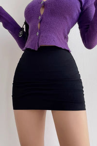 Double Skinny Buttocks Wrapped Skirt Sexy High Waisted Short Skirt