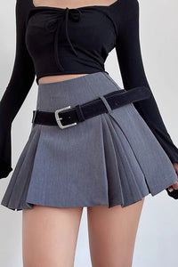 Pleated Skirt High Waisted Short Skirt