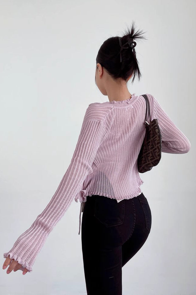 Thin Style Lace Knit Shirt Sunscreen Top
