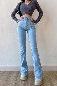High Waisted Slim Fitting Pants Jeans