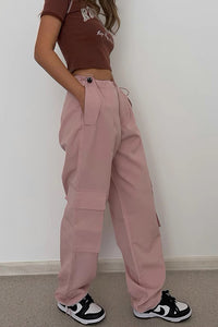 Three-Dimensional Large Pocket Pants With Pleated Cuffs For Casual Pants