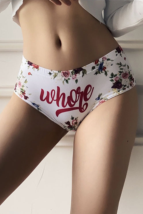 Fashion Women Letter Pattern Stretch Underpant Brief Panty