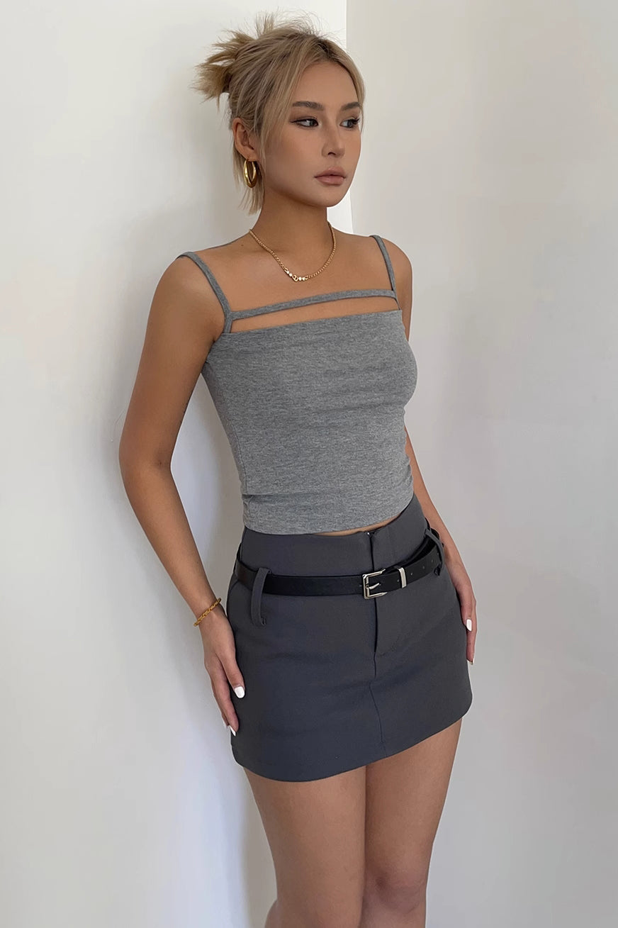 Zip Detail Solid Skirts