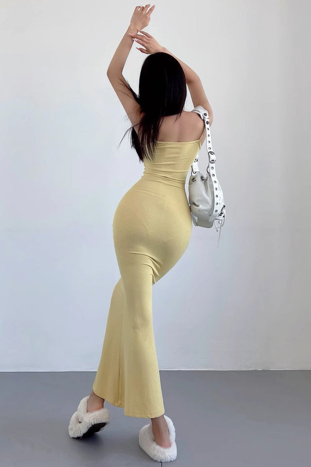 Pure Sexy Strap Bag Hip Fishtail Dress