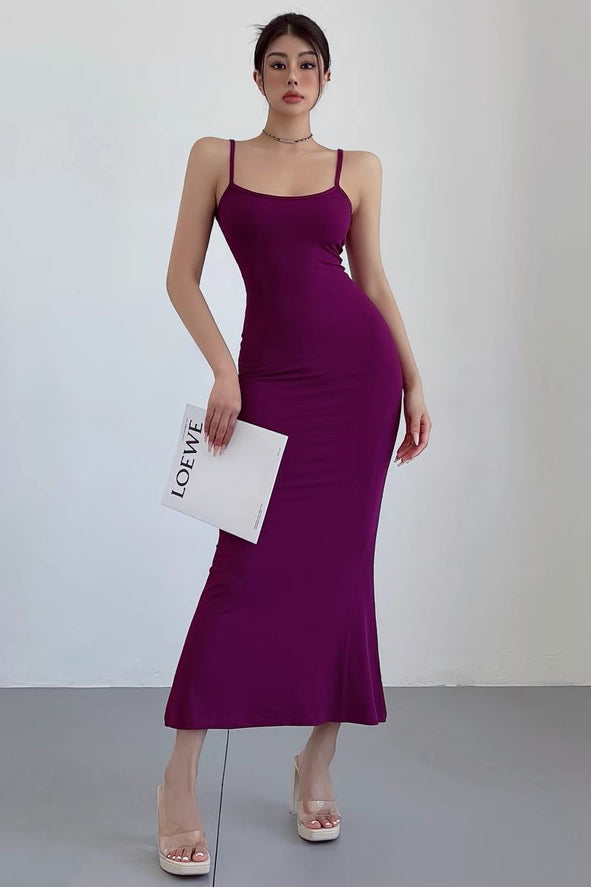 Pure Sexy Strap Bag Hip Fishtail Dress