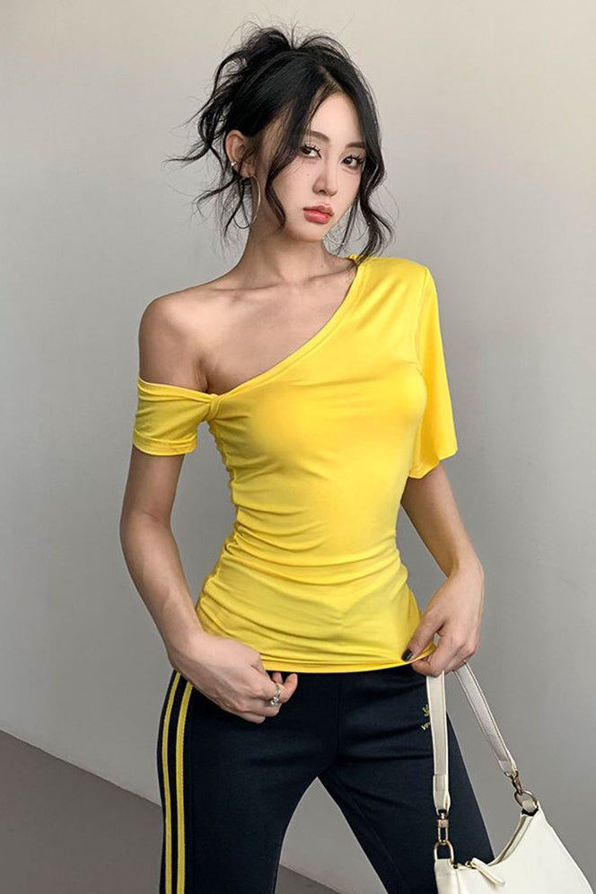 Sexy Women Slash Neck Off Shoulder Top Tee