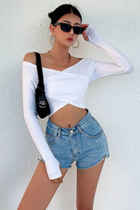 Fashion Irregular High Waist Denim Shorts