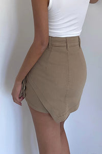 Drawstring Side Asymmetrical Hem Skirts