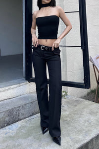 Low Waist Solid Causal Pants