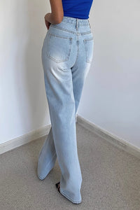 Slant Pocket Wide Leg Jeans