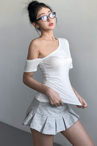 Sexy Women Slash Neck Off Shoulder Top Tee