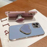 3D Holder Phone Case for IPhone 11 12 13 14 15 Soft Cover Camera Protection Fundas