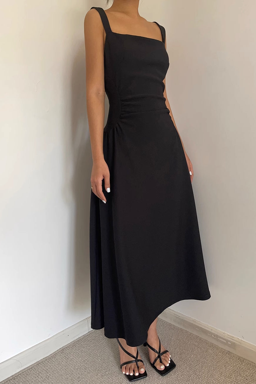 Zip Up Back Solid Halter Dress TOP SHOW Zip Up Back Solid Halter Dress TOP SHOW