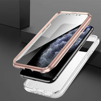 Full Body Stylish Bling Chrome Shockproof Protective Case With Built-In Screen Protector For Iphone 11 12 13 14