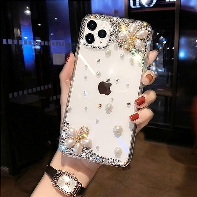 For Iphone Crystal Rhinestone Case Luxury Bling Glitter Cover Shiny Diamond Women Girls Kids Floristic Phone Case For Iphone 11 12 13 14 15